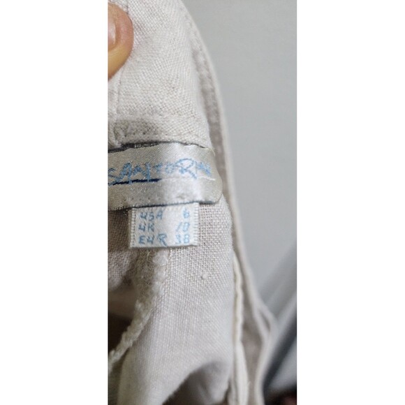 Santorini Linen Shorts Women’s Size 6 Cuffed Wide Leg Drawstring Beige Coastal - Picture 8 of 11